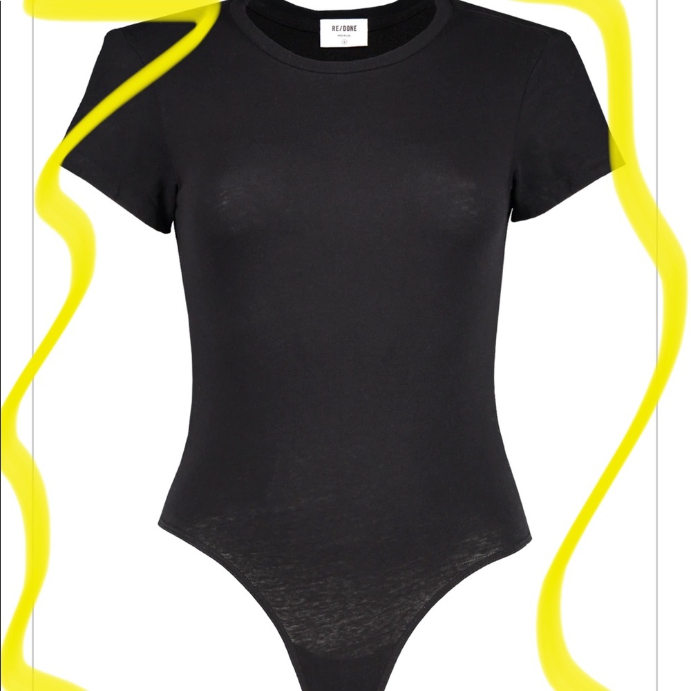 Redone 1960'S Slim Tee Bodysuit Black